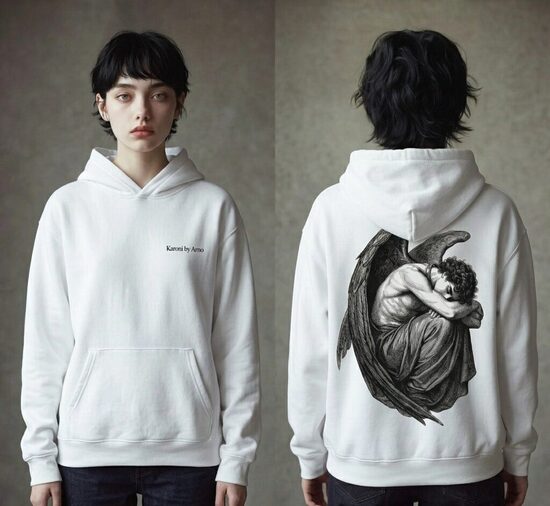 Սպիտակ հուդի հրեշտակի դիզայնով | KARONI by Arno